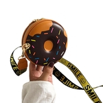 Ficha técnica e caractérísticas do produto Bolsa de ombro Bonito Forma Donut Moda Zipper Satchel com alça de ombro largo