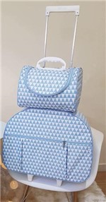 Bolsa e Frasqueira para Maternidade 2 Peças Luxo Losango Azul - I9 Baby