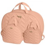 Ficha técnica e caractérísticas do produto Bolsa Maternidade Kit 3 Peças Chevron Hug Cor Bege - Hug Bolsas