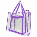 Ficha técnica e caractérísticas do produto Bolsa Sacola em Pvc Cristal Transparente Grande Visita Depen Roxa