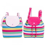 Ficha técnica e caractérísticas do produto Bolsas Infantis Princesa Pink Kit 2 Bolsas com Listras