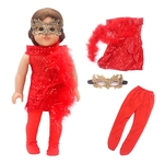 Ficha técnica e caractérísticas do produto Boneca Suit Top + Calças + Máscara para o de 18 polegadas-doll feminino