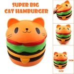 Ficha técnica e caractérísticas do produto Bonito Estresse Super Big Cat Hamburger Apaziguador Perfumado lenta Nascente Squeeze Toy