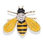Ficha técnica e caractérísticas do produto Bonito mini-broche abelha óleo de gotejamento de jóias amarelo preto strass pino de comércio exterior insetos
