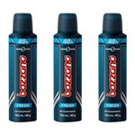 Ficha técnica e caractérísticas do produto Bozzano Fresh 48hs Desodorante Aerosol 90g - Kit com 03