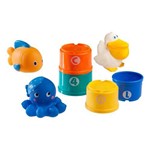 Ficha técnica e caractérísticas do produto Brinquedos Amigo do Mar e 4 Potes Coloridos no Banho Girotondo Baby