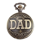 Ficha técnica e caractérísticas do produto Bronze Embossment DAD bolso relógio de quartzo Grande presente para Dia dos Pais
