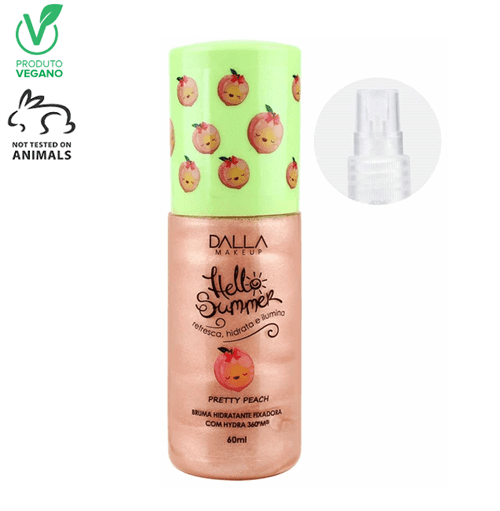 Ficha técnica e caractérísticas do produto Bruma Hidratante Fixadora Hello Summer - Pretty Peach - Dalla Makeup