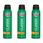 Ficha técnica e caractérísticas do produto Brut Classic Desodorante Aerosol 150ml (Kit C/03)