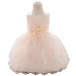 Ficha técnica e caractérísticas do produto Bubble Girl Moda Princesa Vestido Bordado Casamento Bowknot Vestido De Princesa
