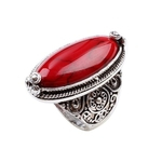 Ficha técnica e caractérísticas do produto Ca Charming Red Turquesa Moda anel tamanho 7