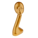 Ficha técnica e caractérísticas do produto Cabeça De Manequim Feminino Ouro Perucas Chapéu Modelo De Exibição De Jóias Elegante Pescoço Longo