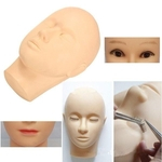 Ficha técnica e caractérísticas do produto Cabeça de treinamento de manequim maquiagem rosto fechado olhos extensão de cílios prática plana