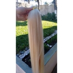 Ficha técnica e caractérísticas do produto Cabelo Humano Loiro Platinado Brasileiro 100g 55 Cm Mega Hair