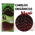 Cabelo Orgânico Cacheado Maui - Ser Mulher - 300 Gramas - Cor T2/Burg - Ombré Castanho Com Vinho