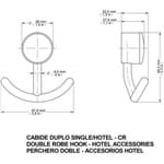 Ficha técnica e caractérísticas do produto Cabide Duplo Docol Single/hotel Cromado
