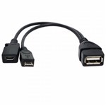 Ficha técnica e caractérísticas do produto Cabo Micro USB Y/ Micro USB Otg Dois em um - Oem