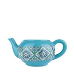 Ficha técnica e caractérísticas do produto Cachepot Ceramica Teapot Portuguese Tile Verde 27x16,5x11cm - Urban