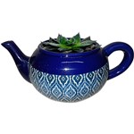 Ficha técnica e caractérísticas do produto Cachepot de Cerâmica Azul Teapot Marrocan Urban