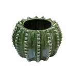 Ficha técnica e caractérísticas do produto Cachepot Vaso Cerâmica Barrel Cactus Verde Grande