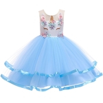 Ficha técnica e caractérísticas do produto Caçoa meninas Flores Gaze Princess Dress para o desgaste Wedding Party Girl clothes