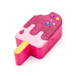 Ficha técnica e caractérísticas do produto Caçoa meninas Forma picolé Simular Maquiagem Escova Maquiagem Toy Set Lip Gloss flash Pó Children's toy