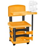 Ficha técnica e caractérísticas do produto Cadeira Cirandinha Laranja e Preto para Manicure com Display para Esmaltes