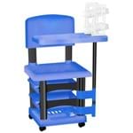 Ficha técnica e caractérísticas do produto Cadeira Cirandinha para Manicure Azul e Preto com Display para Esmaltes