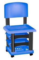 Ficha técnica e caractérísticas do produto Cadeira Cirandinha Simples Azul e Preta para Manicure - Santa Clara