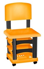Ficha técnica e caractérísticas do produto Cadeira Cirandinha Simples Laranja e Preta para Manicure - Santa Clara