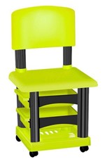 Ficha técnica e caractérísticas do produto Cadeira Cirandinha Simples Verde Limão e Preto para Manicure - Santa Clara