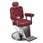 Cadeira de Barbeiro Dubai Barber - Pé Cromado - Bordô