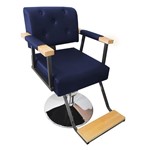 Ficha técnica e caractérísticas do produto Cadeira de Barbeiro Hidráulica Retro Pelegrin PEL-1040 Azul