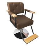Ficha técnica e caractérísticas do produto Cadeira de Barbeiro Hidráulica Retro Pelegrin PEL-1040 Marrom