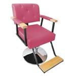 Ficha técnica e caractérísticas do produto Cadeira de Barbeiro Hidráulica Retro Pelegrin Pel-1040 Rosa