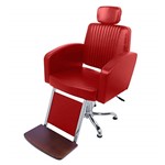 Ficha técnica e caractérísticas do produto Cadeira de Barbeiro Montana Encosto Reclinável - Vermelho