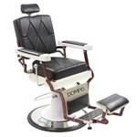 Cadeira de Barbeiro Reclinável Harley Profissional - Preto Branco