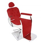 Ficha técnica e caractérísticas do produto Cadeira de Barbeiro Reclinável Styllo Luxo - Pé Quadrado - Vermelho