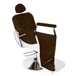 Ficha técnica e caractérísticas do produto Cadeira de Barbeiro Reclinável Styllo Luxo - Pé Redondo - Café