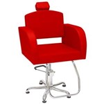 Ficha técnica e caractérísticas do produto Cadeira de Cabeleireiro Capri Encosto Fixo Pentapé - Vermelho