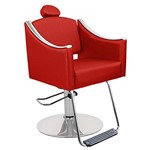 Ficha técnica e caractérísticas do produto Cadeira de Cabeleireiro Cristal Encosto Fixo - Pé Redondo - Vermelho