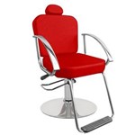 Ficha técnica e caractérísticas do produto Cadeira de Cabeleireiro Dallas Encosto Fixo Pé Redondo - Vermelho