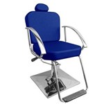 Ficha técnica e caractérísticas do produto Cadeira de Cabeleireiro Dallas Encosto Reclinável - Pé Quadrado - Azul