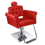Ficha técnica e caractérísticas do produto Cadeira de Cabeleireiro Elegance Encosto Fixo - Pé Quadrado - Vermelho