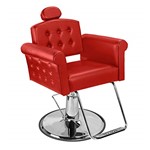 Ficha técnica e caractérísticas do produto Cadeira de Cabeleireiro Elegance Encosto Fixo - Pé Redondo - Vermelho