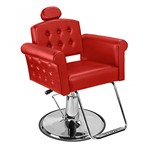 Ficha técnica e caractérísticas do produto Cadeira de Cabeleireiro Elegance Encosto Reclinável - Pé Redondo - Vermelho