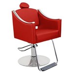 Ficha técnica e caractérísticas do produto Cadeira de Cabeleireiro Encosto Fixo Cristal - Pé Redondo - Vermelho