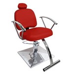 Ficha técnica e caractérísticas do produto Cadeira de Cabeleireiro Íris Encosto Fixo Pé Quadrado - Vermelho