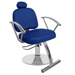 Ficha técnica e caractérísticas do produto Cadeira de Cabeleireiro Íris Encosto Fixo Pé Redondo - Azul