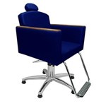 Ficha técnica e caractérísticas do produto Cadeira de Cabeleireiro Itália Encosto Fixo Pentapé - Azul